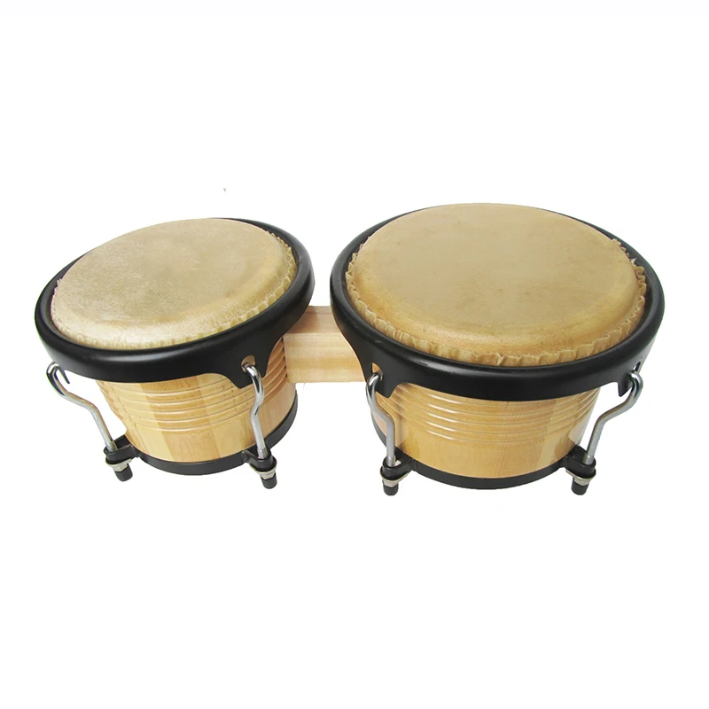 Solid Wood Bongo Drum 7 Inch and 9 Inch Adults Beginners Professional Bongos Drum Children Hand Drumming Percussion Instruments