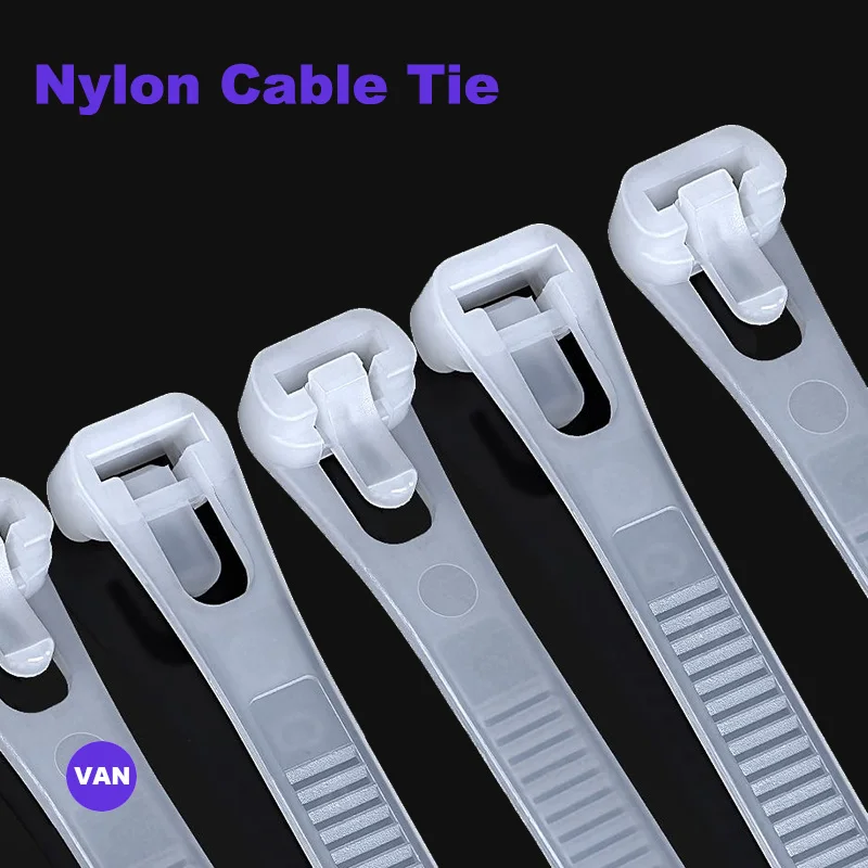 100PCSReleasable nylon cable ties  8*150/200/250/300/400/450may loose slipknot tie reusable packaging Plastic Zip Tie wrap Strap