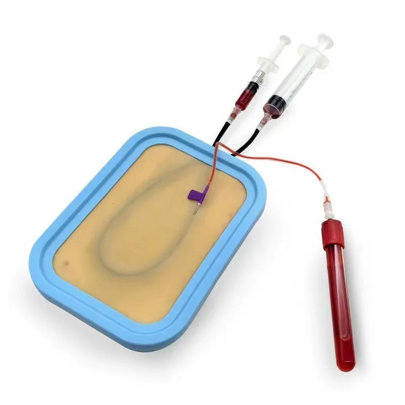 Venipuncture Training Kit Silicone Vein Blood Collection Practice Module Nurse and Medical Student Injection Training Model Includes Blood Collection Tube, Syringe, Blood Collection Needle, Simulated Blood, Measuring Cup, and Complete Set of Consumables. Venous Infusion and Blood Collection Practice Teaching Tools view 5