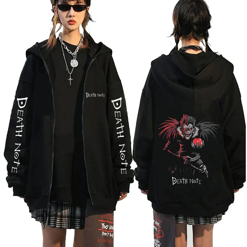 

Anime Death Note Ryuk Graphic Zipper Hoodie Men Women Clothing Fashion Vintage Oversized Jacket Men's Cartoon Manga Merch Coat