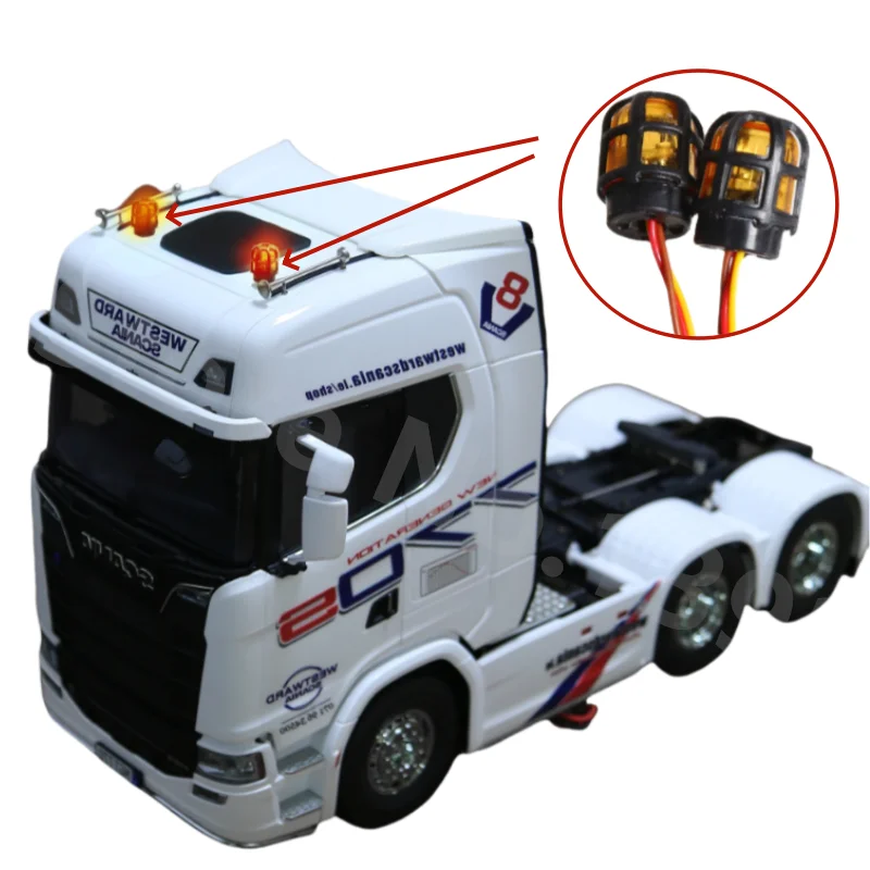 RC araba LED ışık strobing-patlatma/yanıp sönen/dönen modu için 1:14 modelleri arabalar Tamiya traktör RC ekskavatör mühendislik kamyon