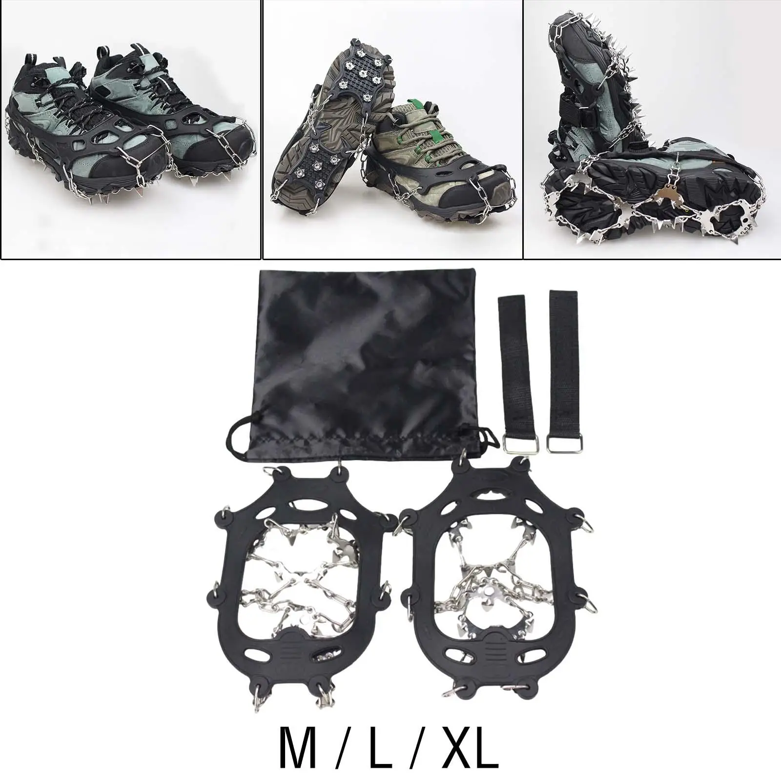 Shoe Crampons Snow Shoes Grippers Ice Snow Grips Stainless Steel Shoe Spikes Ice