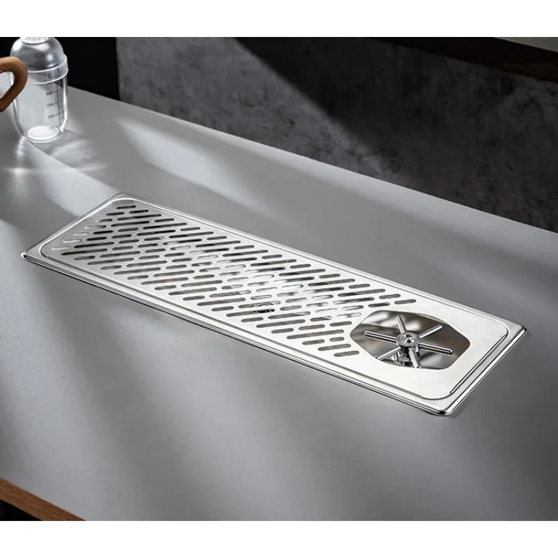 Stainless Steel Cup Washer High-pressure Cup Washer Coffee Utensil Bar Counter Cup Maker with Drain Pan Stainless Steel Groove