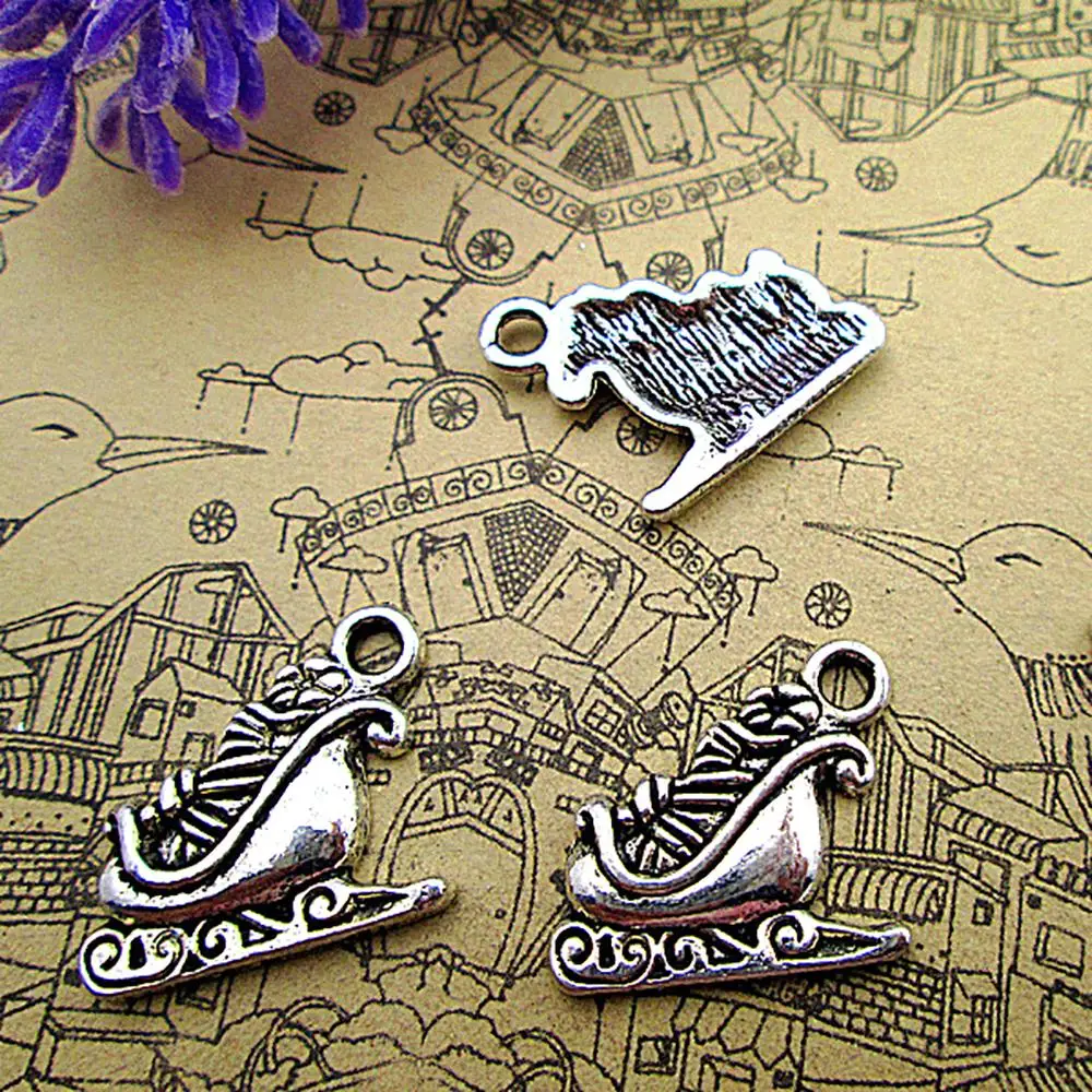 

80 шт., подвески в виде Санты, 19x17 мм