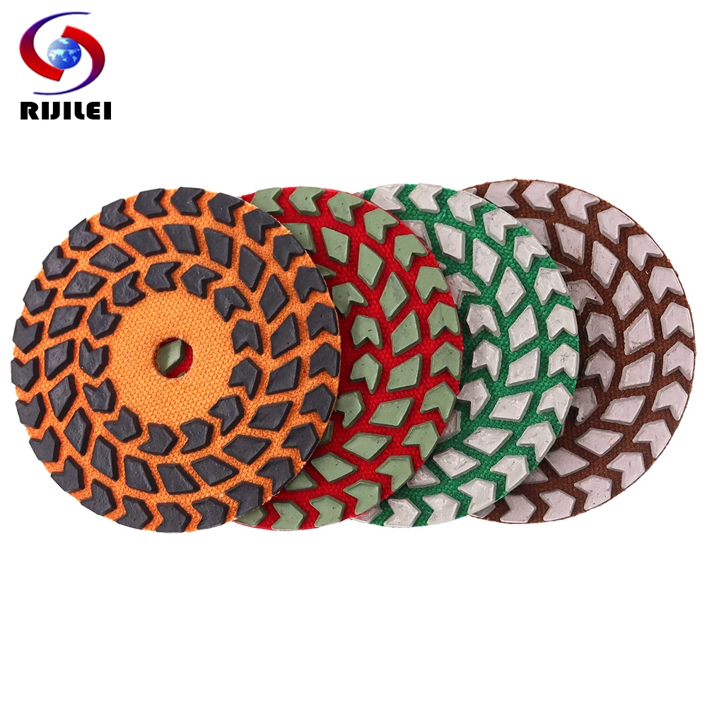 4 Step 3Inch Dry Polishing Pad For Granite Marble 4PCS Super Sharp Wall Diamond Sanding Disc For Sintered Stone