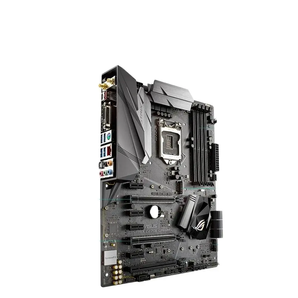 Imagem -02 - Asus-rog Placa-mãe Gaming Strix Z270e Usado Asus Rog Strix Z270e Lga1151 Ddr4 dp Hdmi Dvi M.2 Atx com Bordo ca Wifi Usb 3.1 Aura Sync Led Rgb