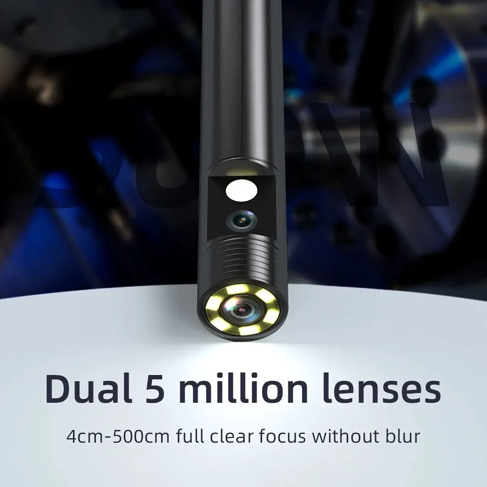 KERUI Dual Lens WIFI Endoscope 5MP HD Scope Snake Industry Mini Camera With LED Lights Video Inspection Waterproof Borescope