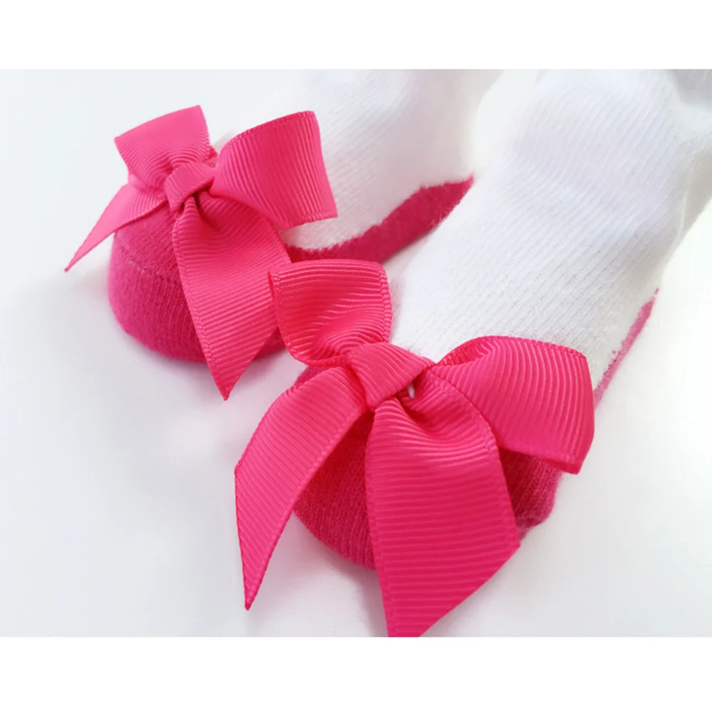 

Newborn Baby Socks Girl Rose Red Bowknot Cotton Ultra Breathable Infant Socks Perfect for Holidays Portraits Everyday Play