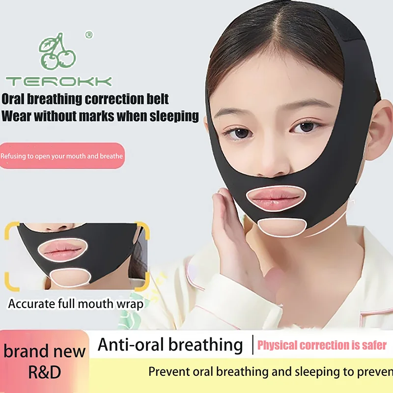 Enfants dormant Anti-ouverture bouche prévenir l'ouverture de la bouche V-face pansement visages masque peaux serrage Correction habitudes de sommeil pour enfants