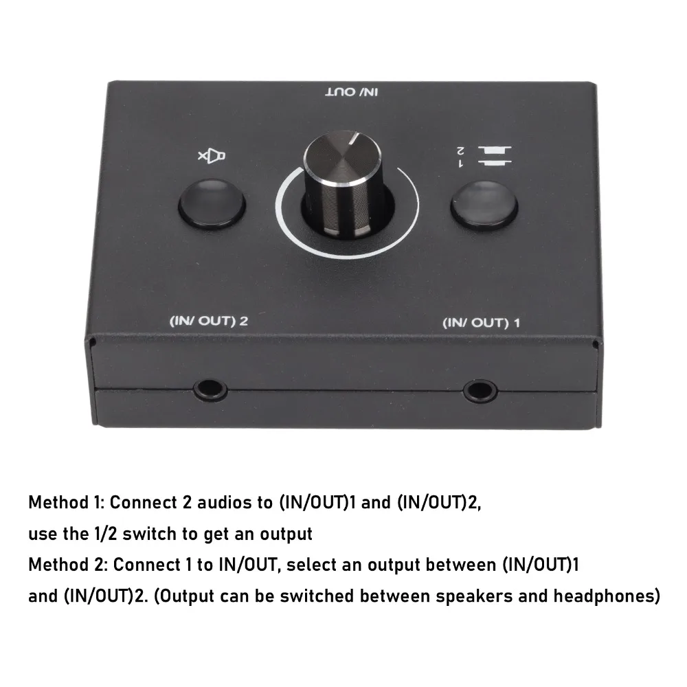 2 Input 1 Output Or 1 Input 2 Output 3.5mm Bidirectional Switching Splitter with One Key Mute Button Audio Sharing Box