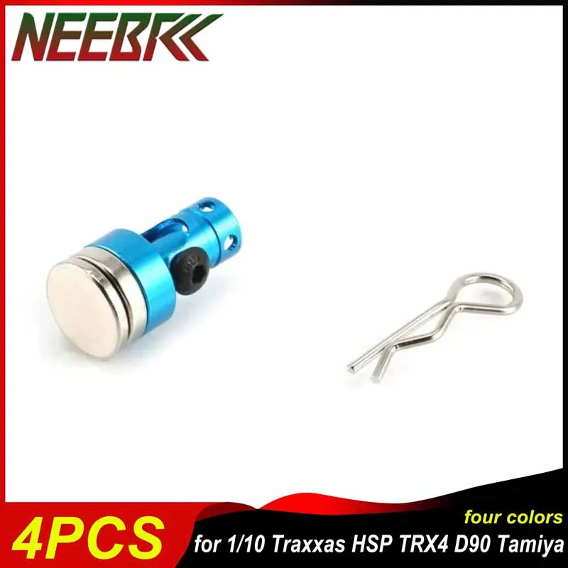 

4PCS NEEBRC RC Car Shell Metal Magnetic Body Post Mount Column Post for 1/10 Traxxas HSP TRX4 D90 Redcat Tamiya SCX10 Axial Part