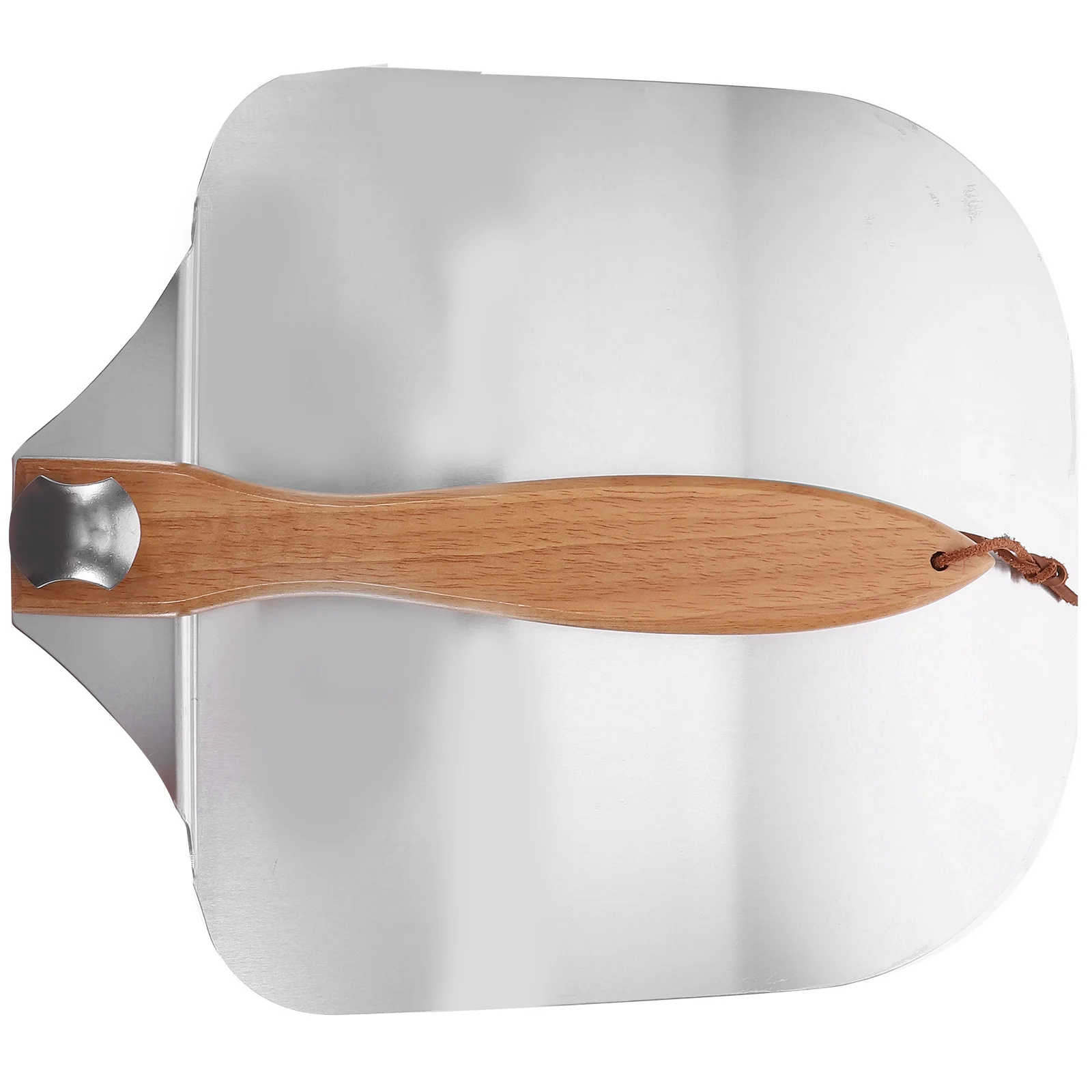 

1pc Aluminum Pizza Peel Spatula Wood Handle Non Slip Large Transfer Spatula For Home Commercial Baking Cake Pie Server Reusable
