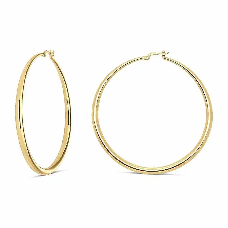 

TOUB010 Hoop Earrings For Women, Silver Hoop Earrings & Rose Gold Earrings with Graduated Curvature