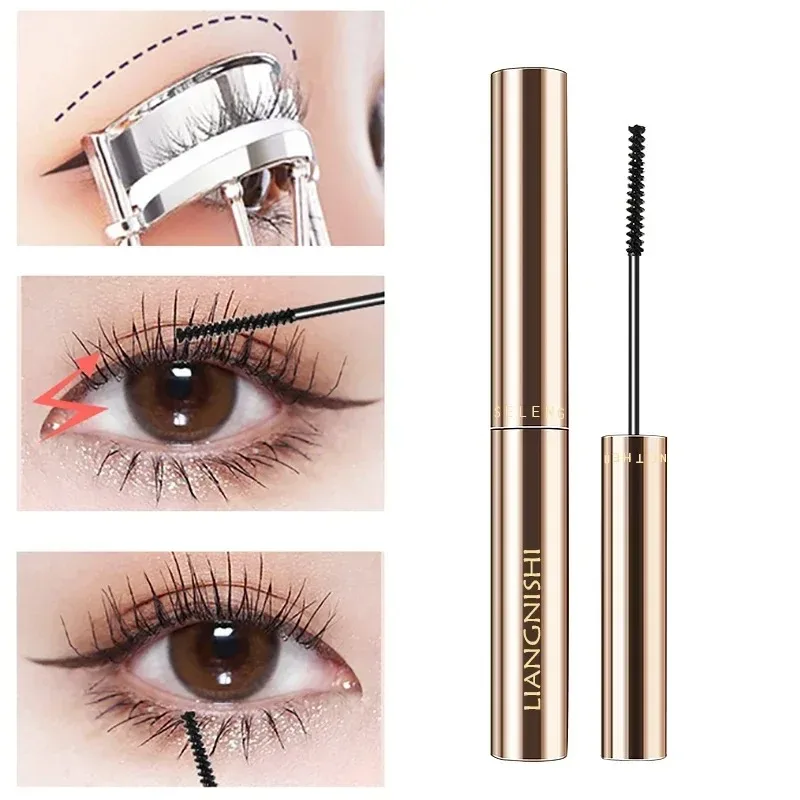 Silk Fiber Matte Mascara Makeup Ultra-Fine Brush Lengthens Eyelashes Waterproof Fast Dry Brown Black Curling Mascara Cosmetic