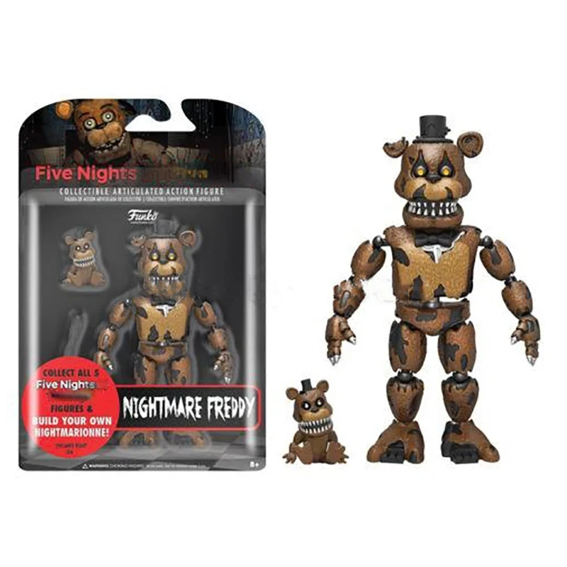 14CM FNAF Figures Nightmare Freddy Bonnie Foxy Chica Action Figure Movable Blacklight Freddy Frostbe PVC Model Collection Toys