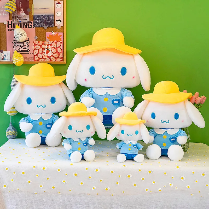 New Arrival Sanrio Wear A Hat Cinnamoroll Plush Doll Toy Soft Stuffed Doll Cartoon Anime Figure Pillow The Best Holiday Gift