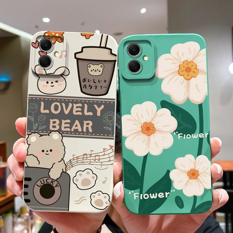 Phone Cases For Samsung A05 Back Cover Fashion Design Matte Shockproof Screen Protective Soft Silicone TPU For Galaxy A05s Funda