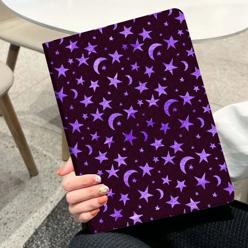 Cartoon Starry Moon Pattern Case For Samsung Galaxy Tab S7 S8 S9 S10 S11 A7 A8 A9 A11 FE Lite Plus Soft Tablet Case Cover