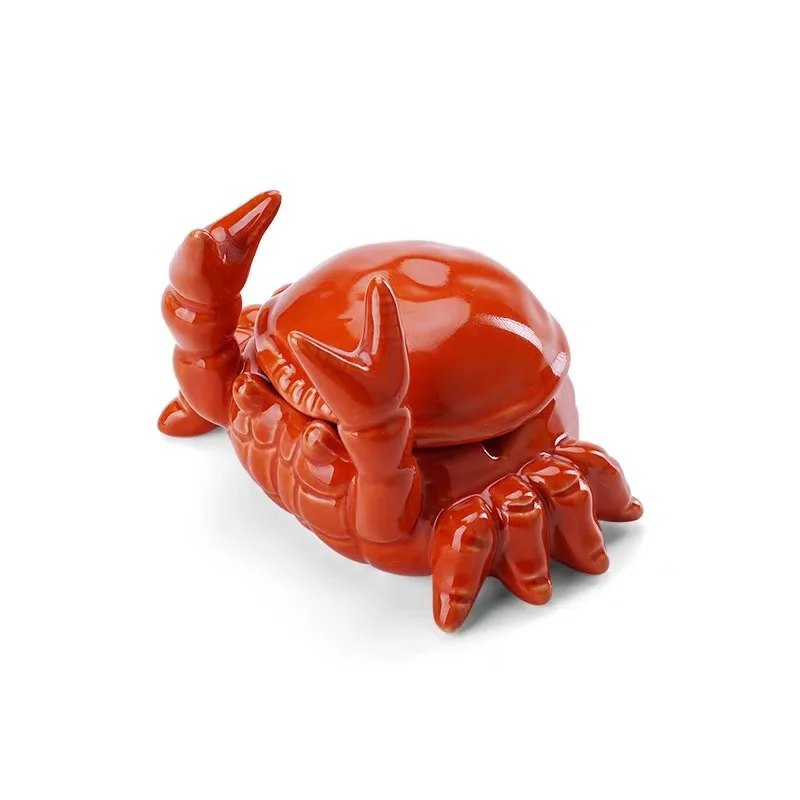 Ceramic Crab Ashtray Office, Home, Living Room, Covered Anti Fly Ash Ashtray Chinese Cute Decorative Ornaments image 6