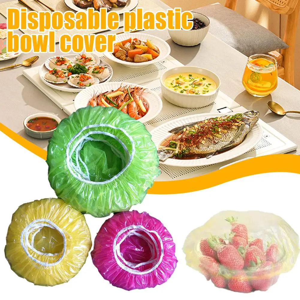 24pcs Reusable Food Cover Plastic Wrap Elastic Food Lids For Fruit Bowls Cups Caps Storage Kitchen Keeping Saver Bags E8o5