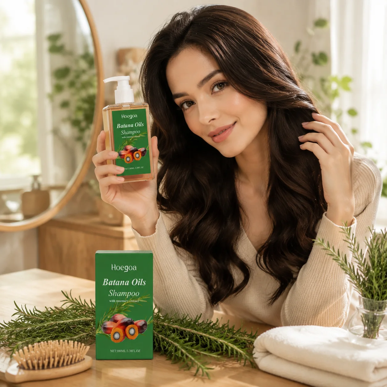 Hoegoa Batana Oils Shampoo Nourish & Repair Hair Strengthen Hair Roots Reduce Split Ends Smooth & Shiny Hair Scalp Care Shampoo