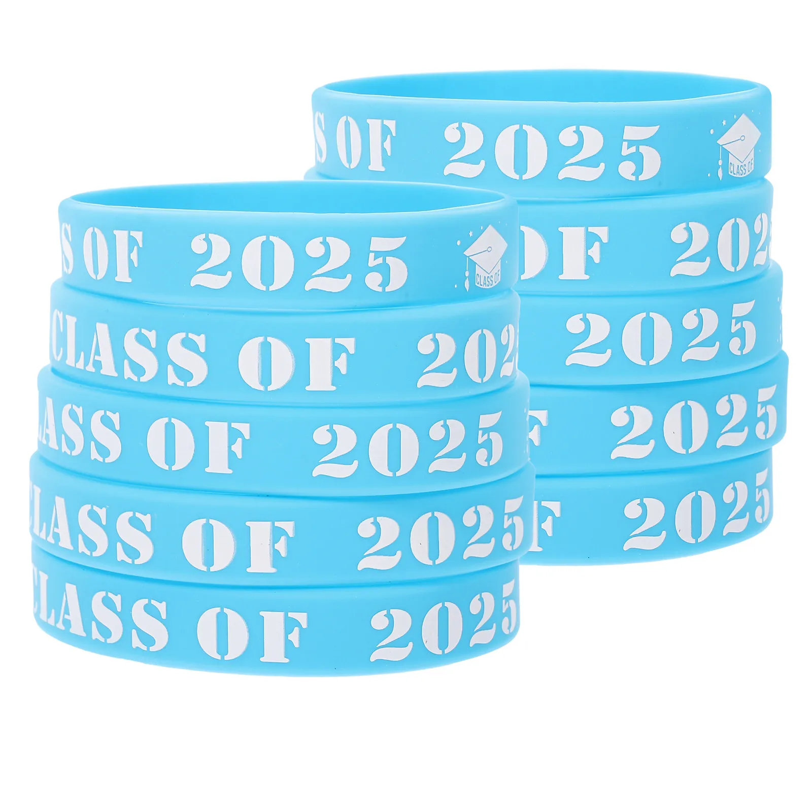 Graduation Wristbands 25 Pack Silicone Bracelets for Graduation Party School Events Reusable Decorations