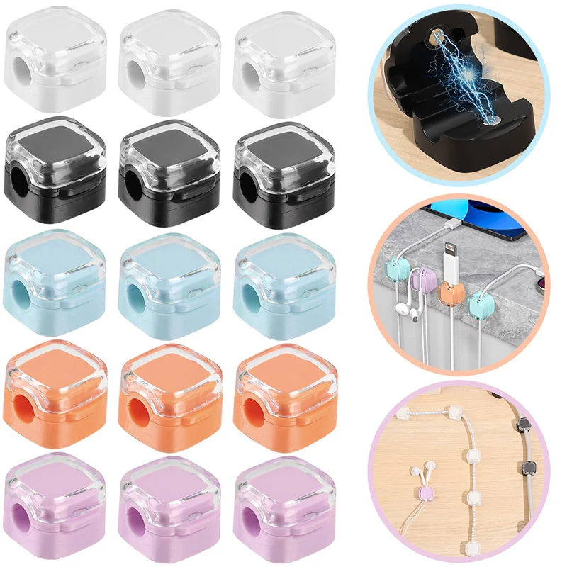 6 Stück Magnetische Kabelorganizer Kabelclips Verstellbarer Kabelhalter Unter-Schreibtisch Kabelmanagement Drahtorganizer Leitungshalter