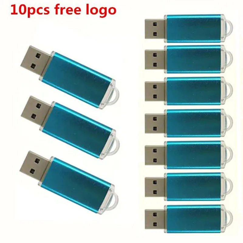 10 unids/lote unidad Flash USB de metal 128GB 64GB 32GB de alta velocidad 8GB 4GB memoria Flash USB Stick pen drive 128mb 512mb PenDrive 2,0
