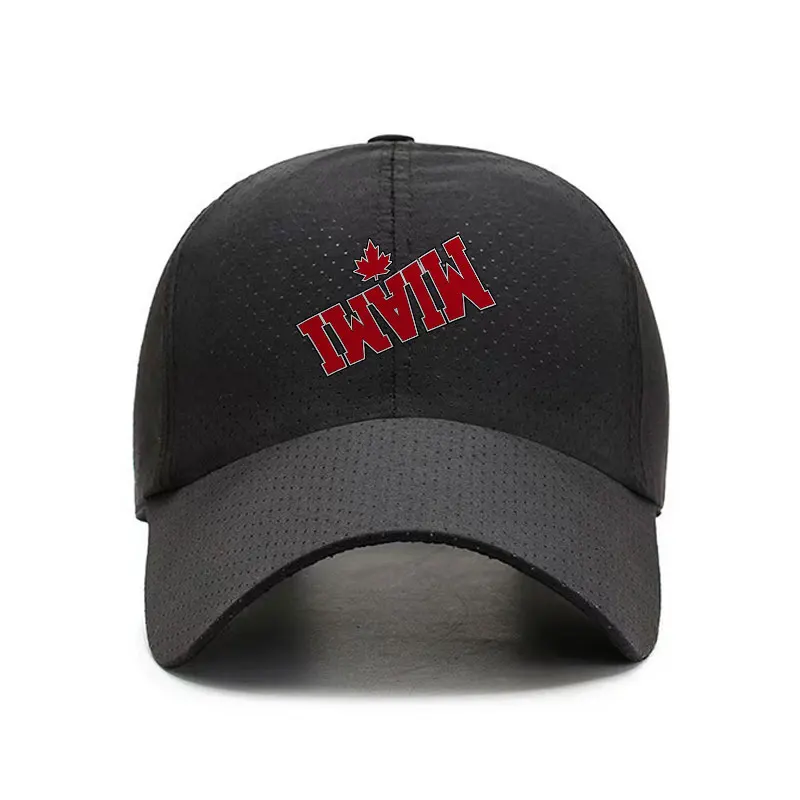 Miami Maple Leaf Quick Dry Baseball Cap Unisex Breathable Outdoor Sports Hat Casual Streetwear Sun Protection Cap