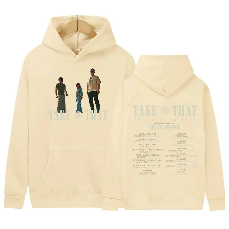 Take That This Life on Tour 2024 Print Hoodie Man Hip Hop Retro Pullover Sweatshirt Unisex Fashion Oversized Hoodies Streetwear