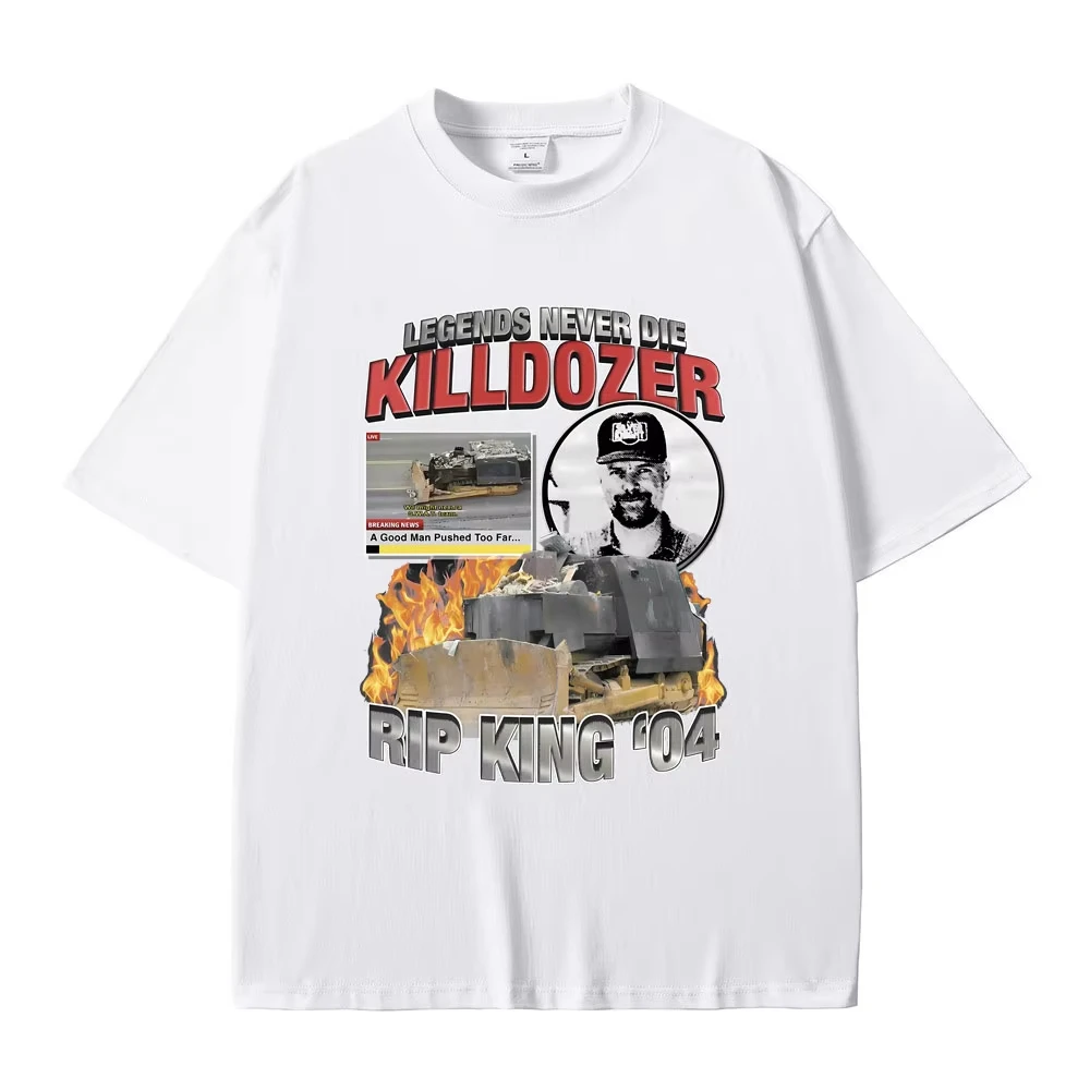 Camisetas Legends Never Die Killdozer para hombre y mujer, camiseta informal de manga corta de gran tamaño, camiseta gótica Vintage para hombre, camisetas de algodón puro
