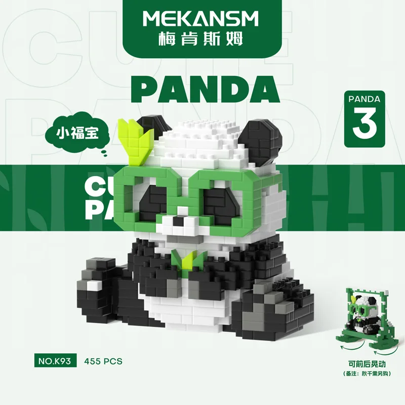 

Kawaii Animal Panda Micro Building Block Assembled MengLan Fubao Qizai 3D Model Mini Brick Figures Toys For Kid Christmas Gift