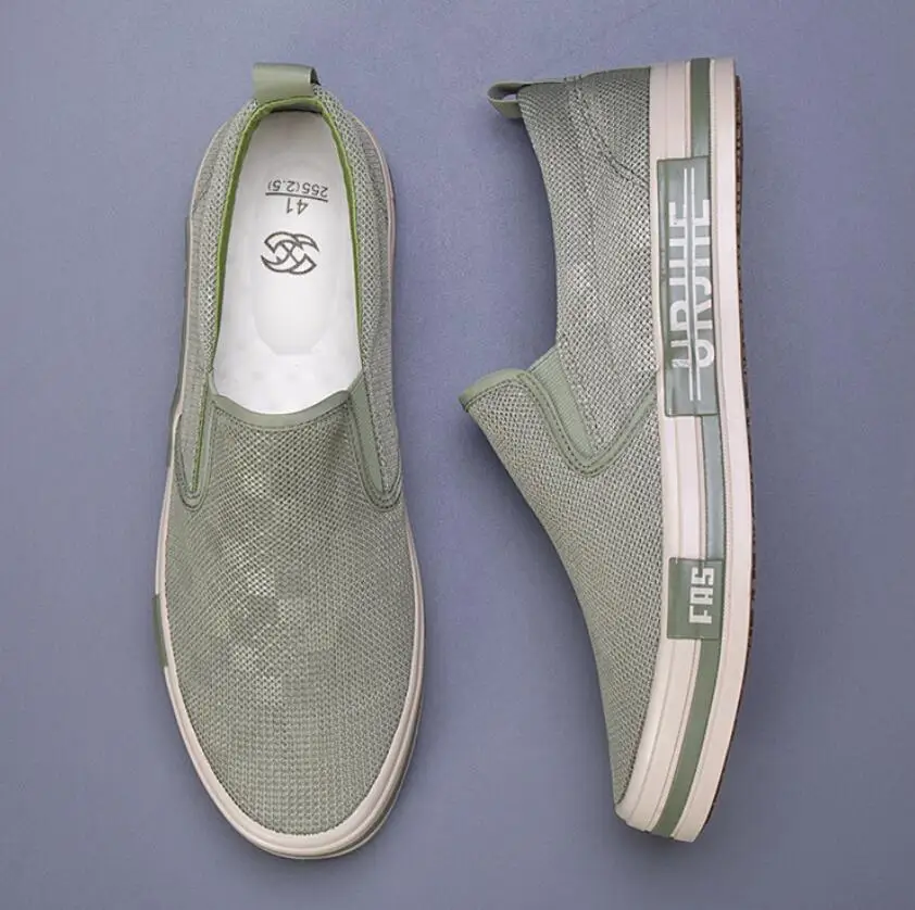

Men Shoes Breathable Canvas Sneakers for Youth Slip on Walking Tennis Shoes Driving Loafers House Moccasins Work Skate Flats
