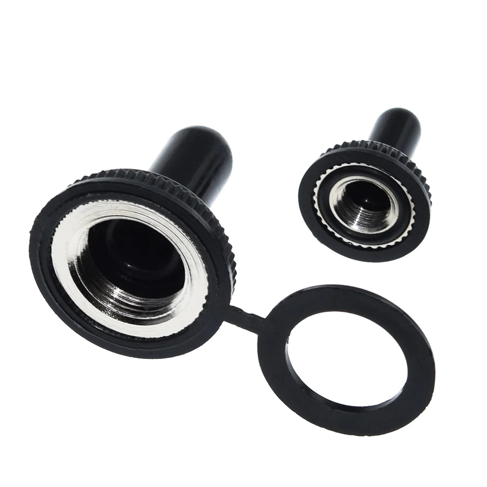 TZT 10Pcs 6mm Shaft Hole Mini MTS Toggle Switch Water Dust Proof Cap Rubber Boot Cover WPC-05 Black M12x0.75mm M6x0.75 Threaded