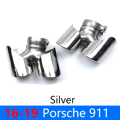 Voor 2013-2019 Porsche 911 Carrera 911.1 911.2 Uitlaatpijp Upgrade Rvs Zwart Quad Uitlaat Tip Nozzle