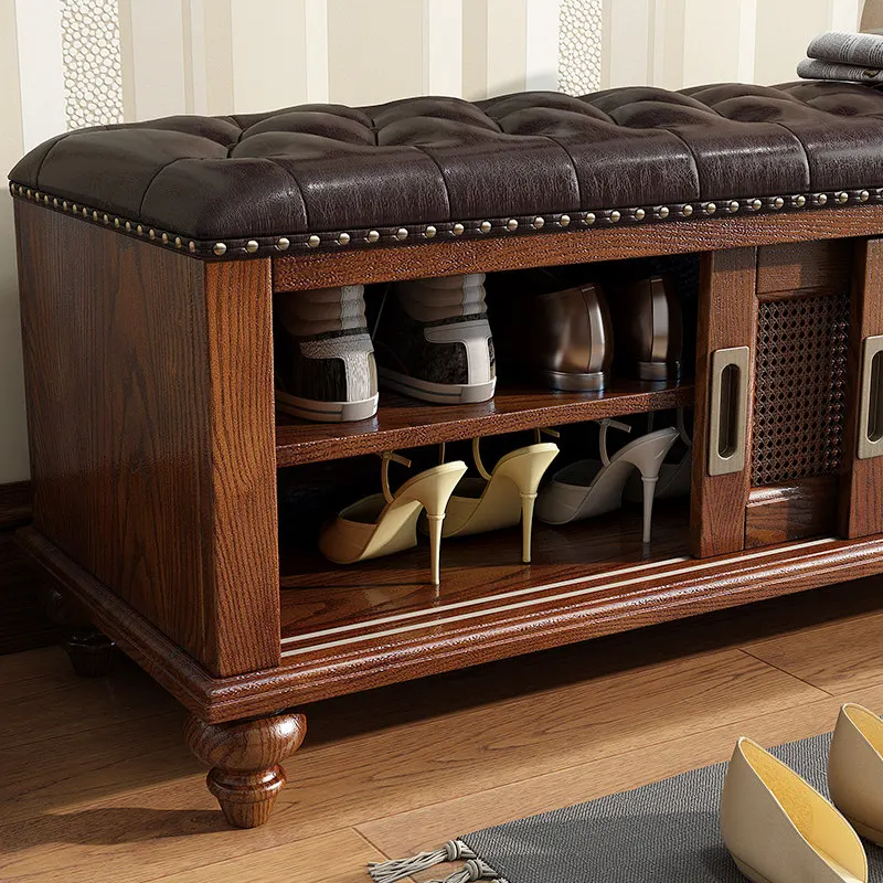 

Foot Stool Wood Bench Seat Living Room Entryway Foot Stool Space Saving Storage Modern Pedicure Tabouret Lounge Suite Furniture