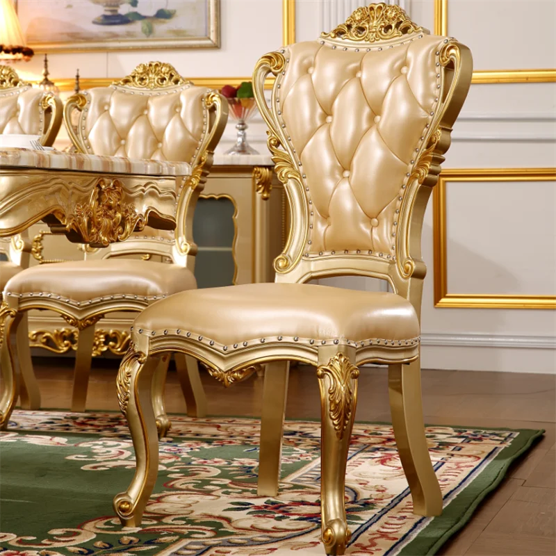 

Nordic Dining Chairs Modern Luxury Gold Trendy Bold Chair Game Modern Rattan Single Chaises Salle Manger Home Furniture