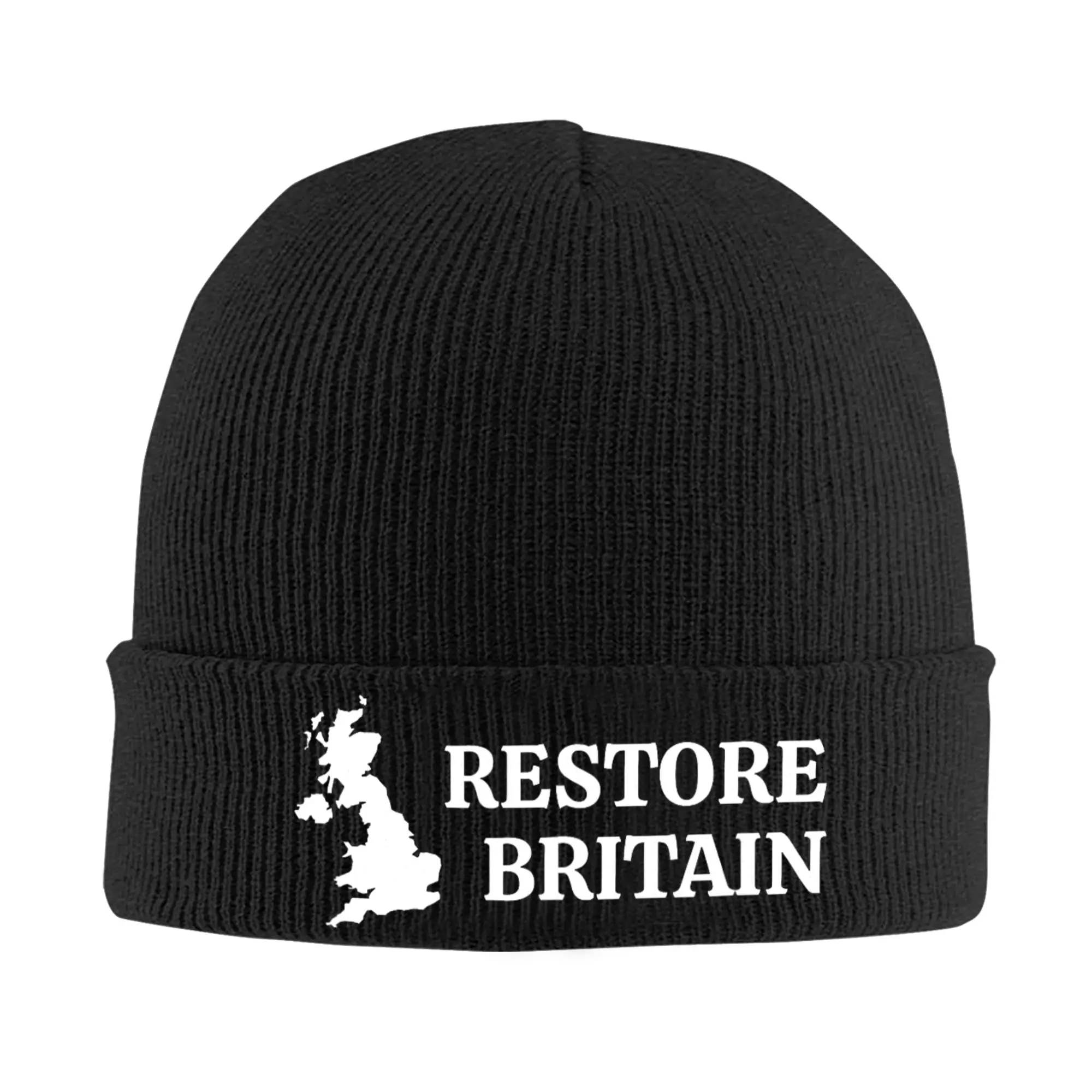 Restore Britain Political Party Rupert Lowe Knitted Hat Beanies Winter Hats Warm Acrylic Color UK Cap Men Women Birthday Gift