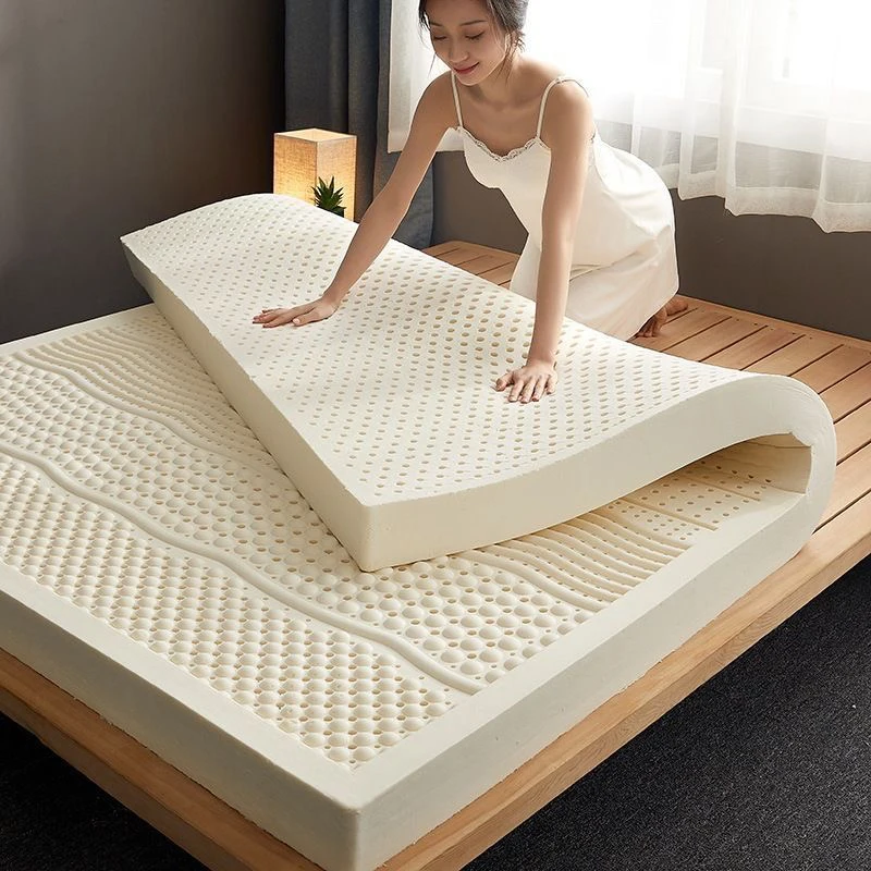 Colchón de látex 100% natural con funda, colchón de goma pura importada, cama de 1,8 m y 2,0 m, alfombrillas gruesas para el dormitorio del hogar