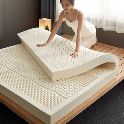 Colchão de Látex Natural com Tampa 100% Importado Colchão de Borracha Pura Natural, Casa Espessada, Tapetes para Almofada Dormitório, 1,8 m de cama