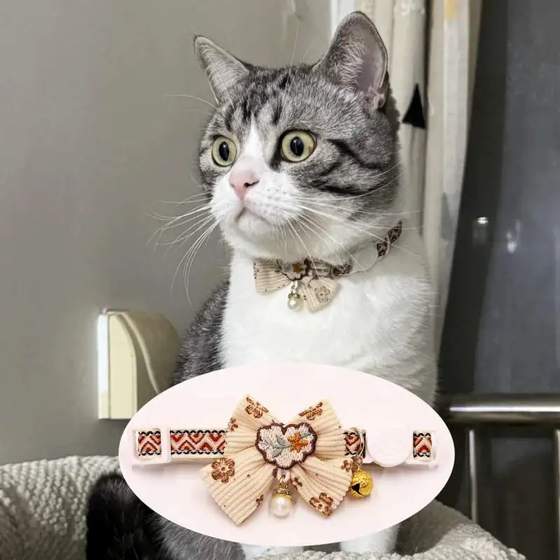 Adjustable Pet Collars for Cats And Dogs 8 Colorful Necklaces with Bells Cute Versatile Accessory for Parties Beautiful Pet