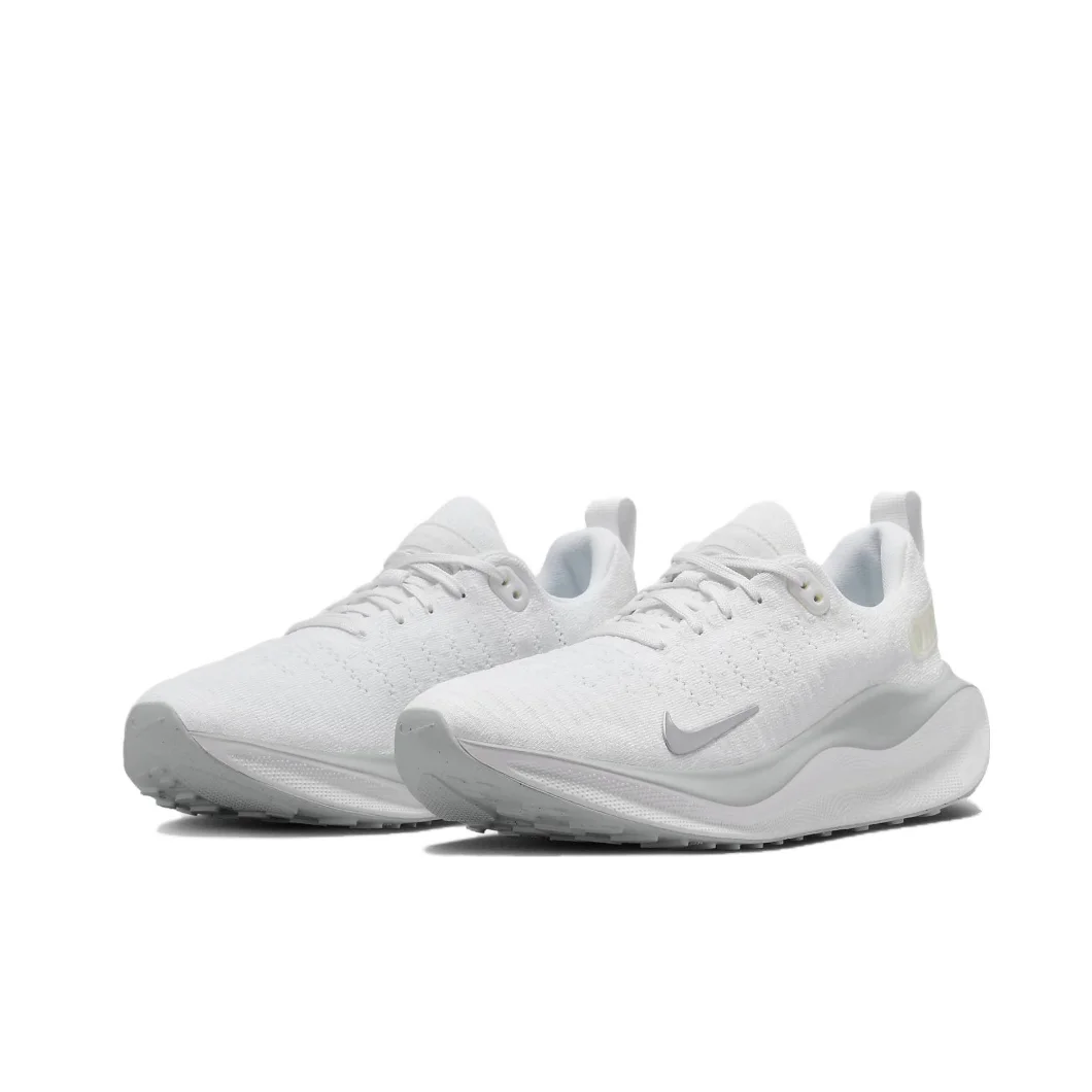 Nike REACTX INFINITY RUN 4 Low รองเท้าผ้าใบผู้หญิงฤดูใบไม้ร่วงรองเท้าวิ่งเบาะน้ําหนักเบาสบายและสวมใส่ได้สีขาวทึบ