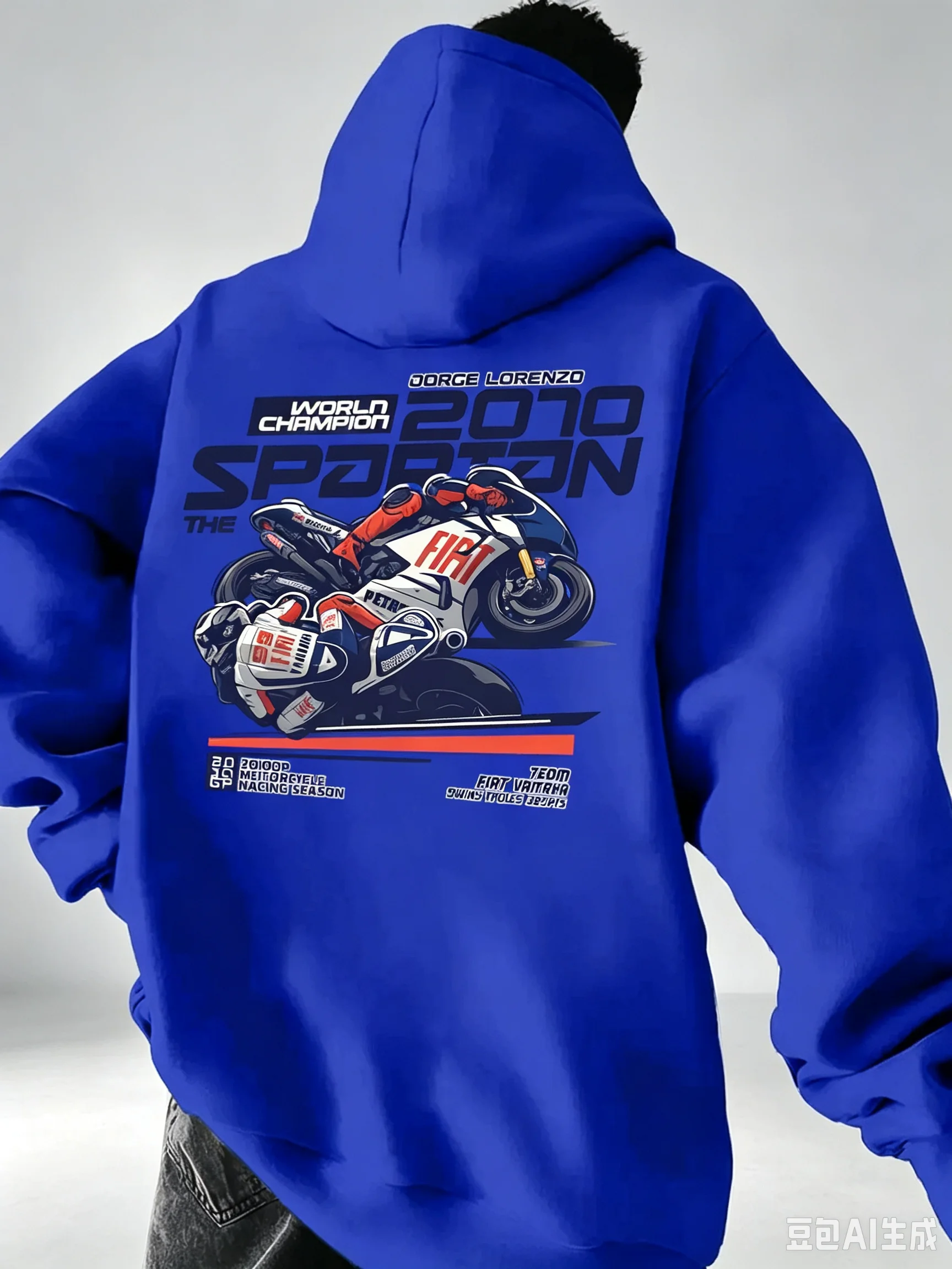 Vintage Motorcycle Racing Graphic Hoodie Men Women 2010 Champion Biker Print Pullover Hooded Sweatshirt Loose Fit Unisex Autumn