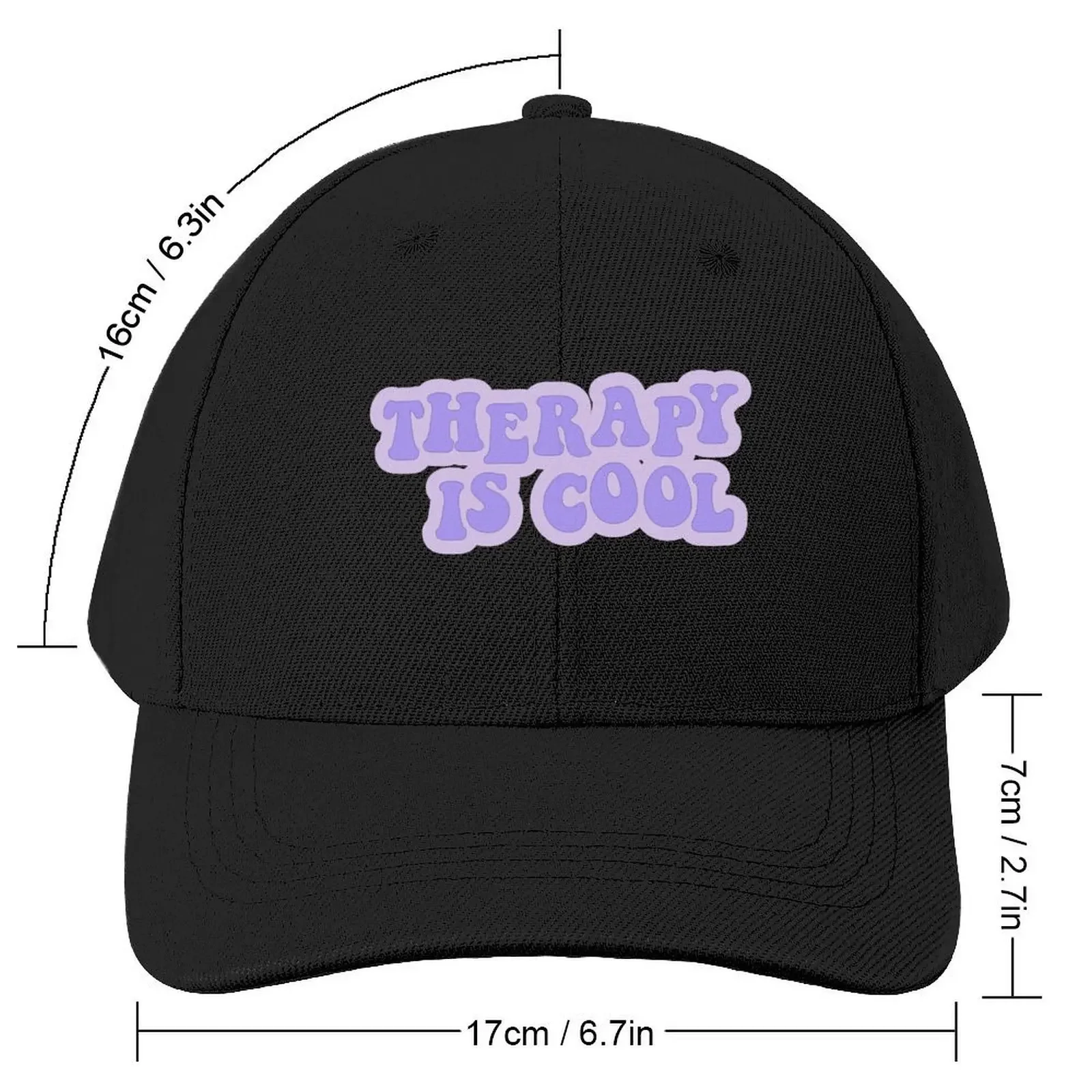 Therapy is Cool Purple Baseball Cap Hat Baseball Cap Icon Women's Men's