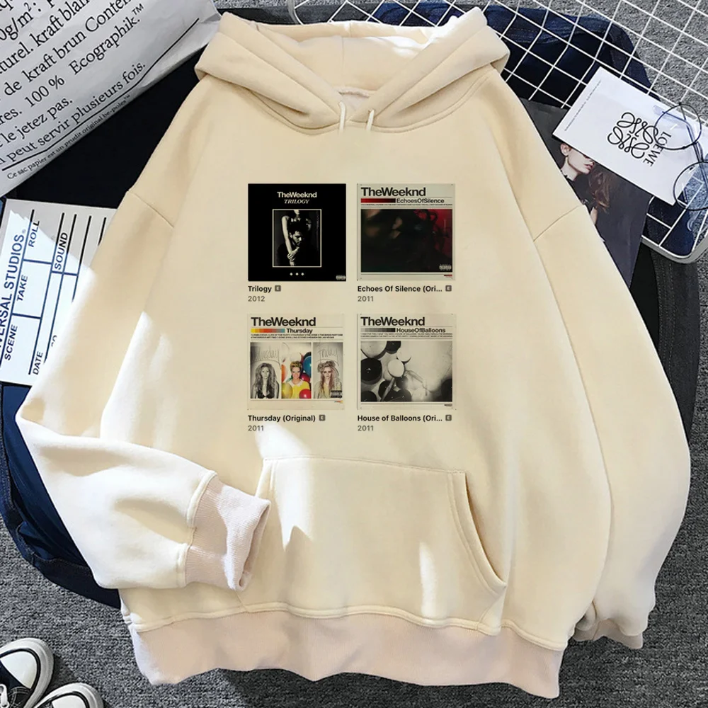 The Weeknd-Sudadera con capucha de lana para mujer, Jersey japonés vintage