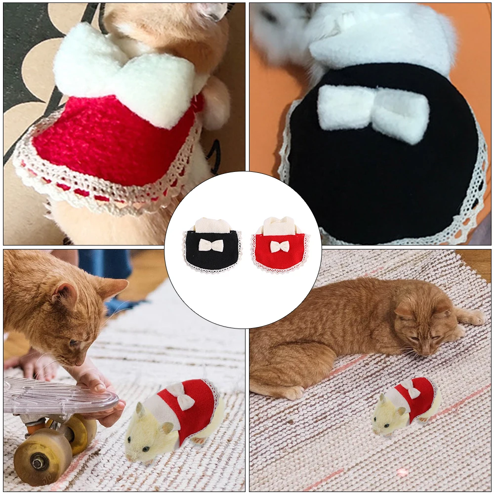 

2Pcs Hamster Bowknot Vest Small Pet Clothing Breathable Lightweight Outfit Comfortable Small Animal Apparel Hamster Vest