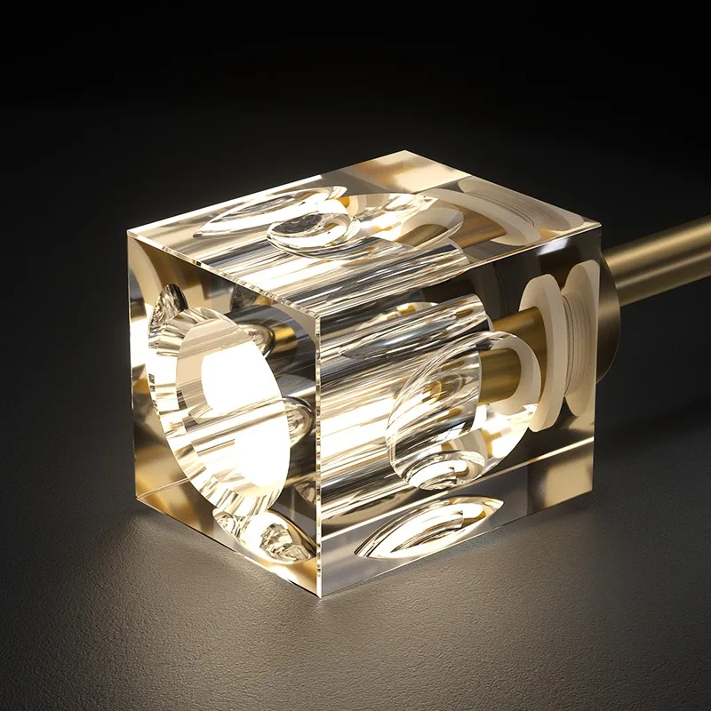 All copper post-modern light luxury living room ceiling lamp, bedroom lamp, room crystal lamp, modern simple lighting