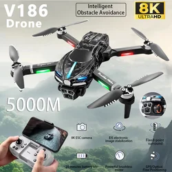 V186 Professional Drone 8K With Three Camera 5G WIFI Smart Four-Sided Obstacle Avoidance FPV Brushless Motor RC Quadcopter Drons