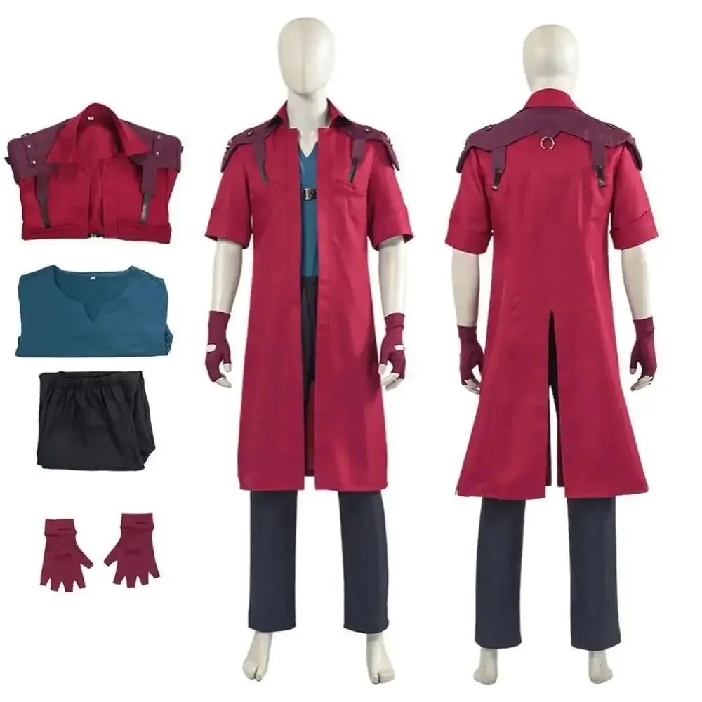 Disfraz de Cosplay de Dante, Chaqueta Roja, Juego DMC Devil May Cry, Chaqueta de Hombre Adulto para Halloween, Uniformes para Carnaval y Juego de Roles