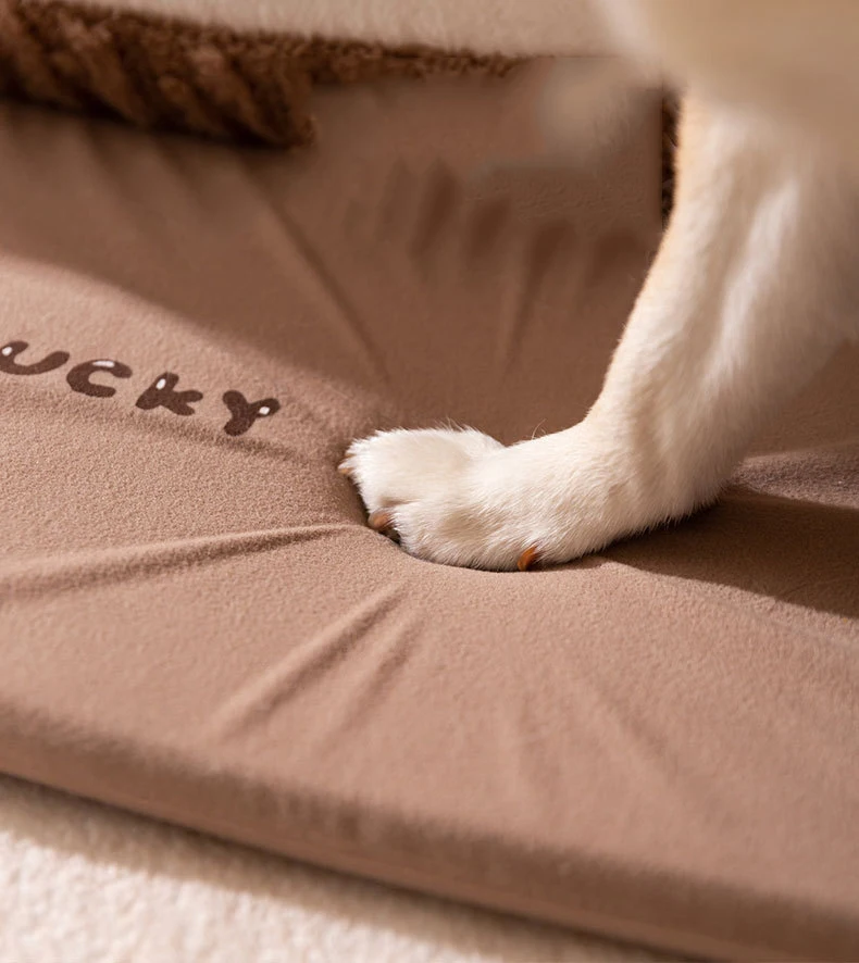 Hundehütte für drinnen, weiches, gemütliches Haustier-Schlafbett mit Loch, abnehmbare warme Katzenhütte, rutschfeste Matte für Kätzchen, Welpen, Haustier-Winterbedarf – Detail 5